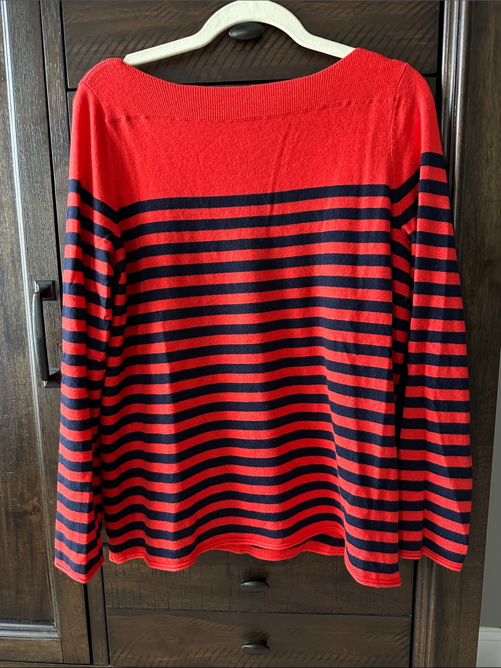 GAP Red & Navy Striped Scoopneck Sweater